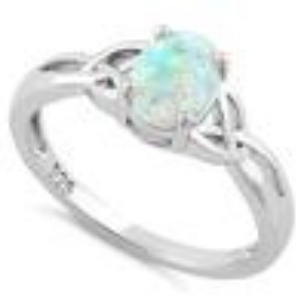 NEW Sterling Silver Opal Ring! 7 - Picture 3 of 3